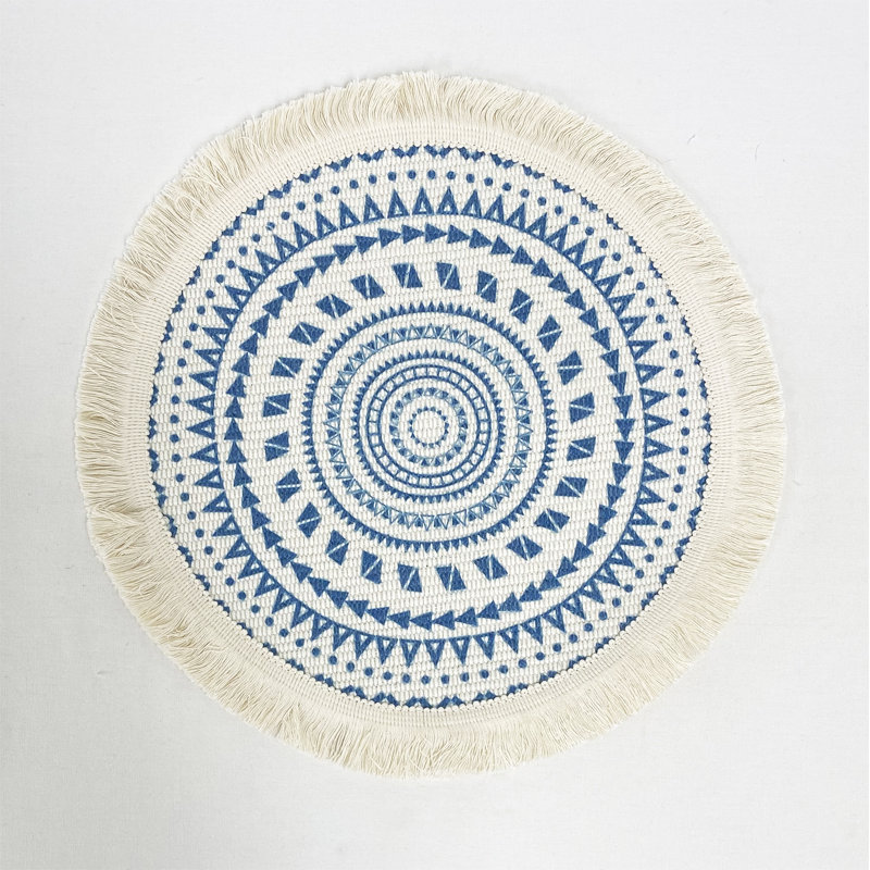 Napperon en coton 13 po Farhan, Bleu