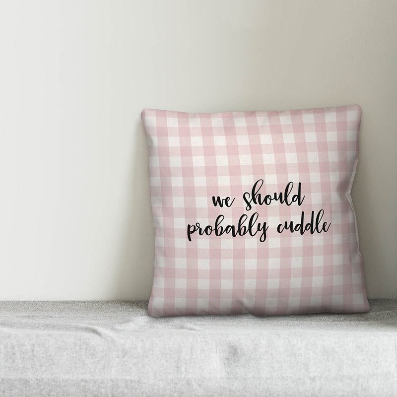  Coussin We We probablement, Housse de coussin, Rose / Noir