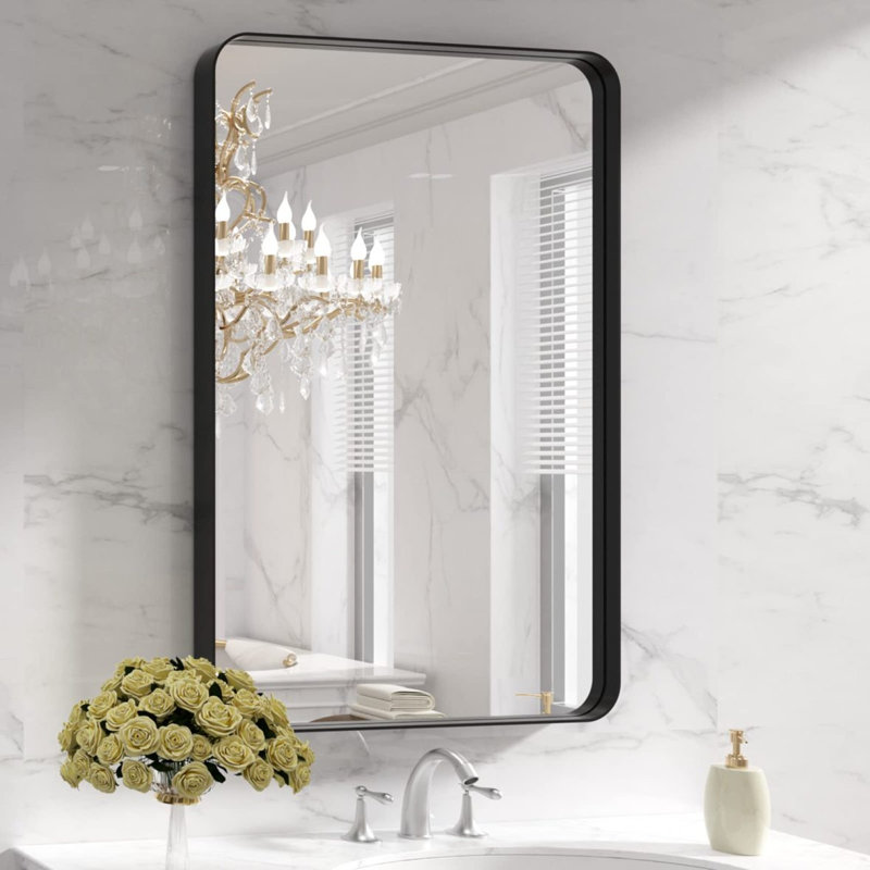 Miroir de salle de bain noir, 35,93 po x 27,93 po