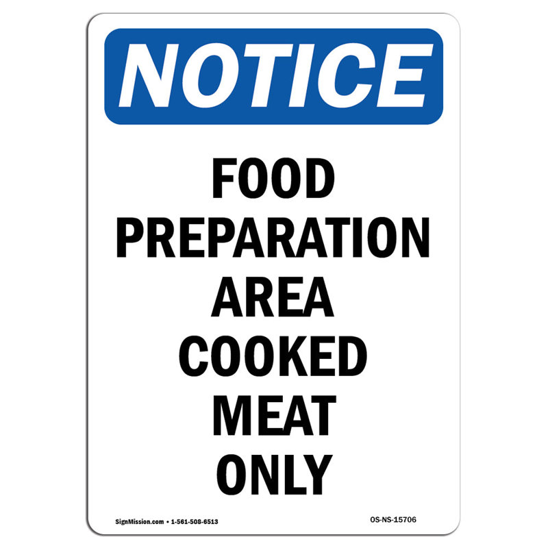 Panneau de préparation des aliments, viande cuite seulement