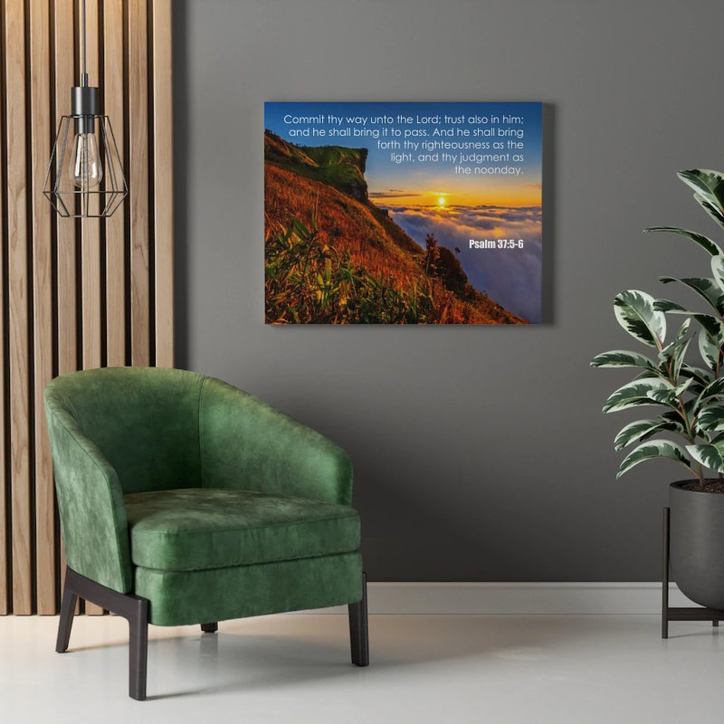 Commit Thy Way Psalm 37:5-6 - Wrapped Canvas Print