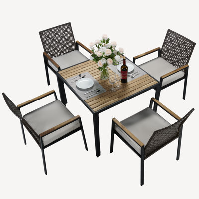 4 - Person Square Outdoor Dining Set by Bay Isle Home