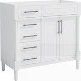 Freestanding Bathroom Storage Cabinet with 2 Drawers and a Tip-out Drawer