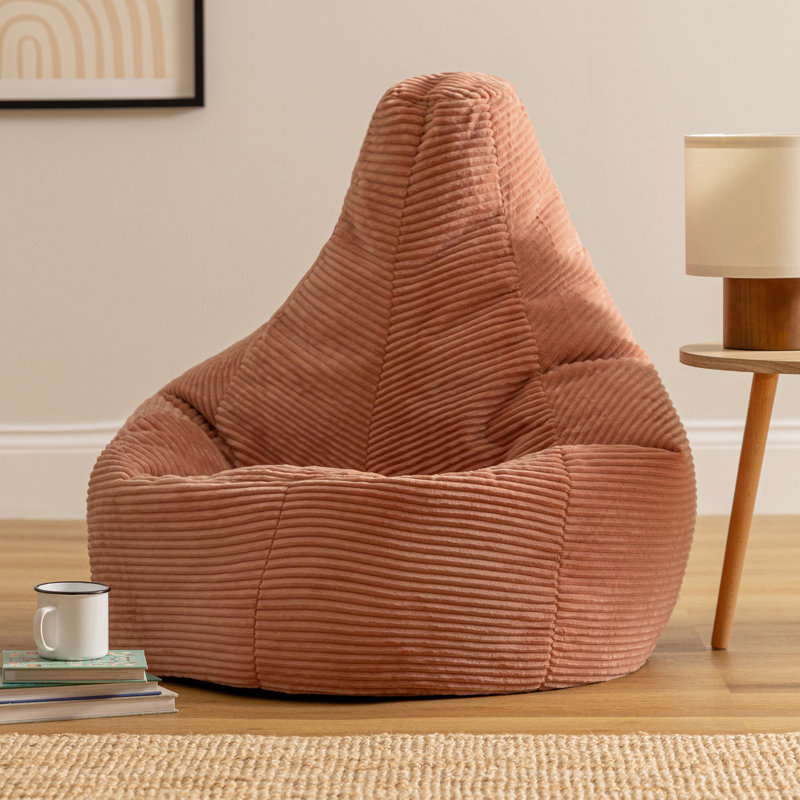 Bean Bag Bazaar Dalton Corduroy Recliner Bean Bag, Pink
