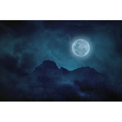 " Blue Full Moon " Painting Print