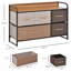 Commode à 5 tiroirs, commode en tissu, rangement à 2 niveaux, armoire d'appoint