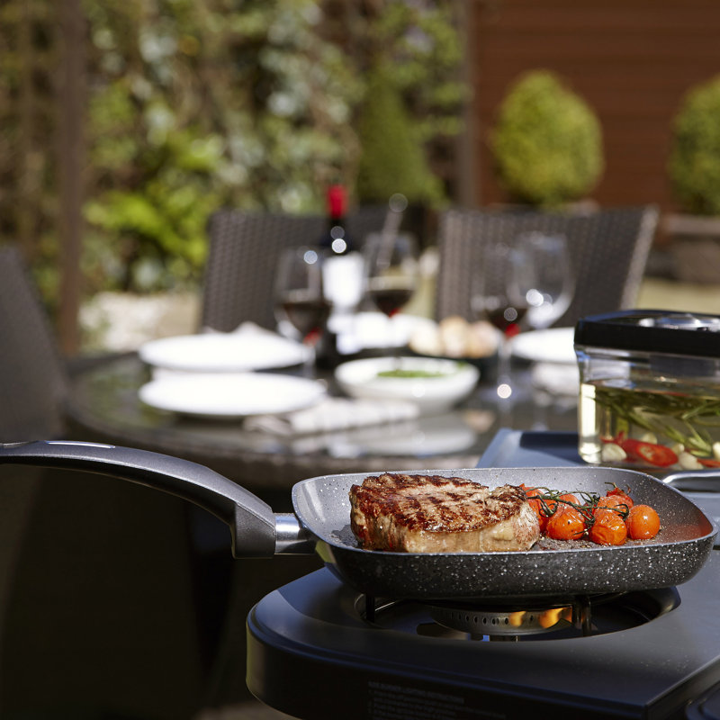 Tower T80336 Cerastone Forged Grill Pan with Non-Stick Coating and Soft Touch Handle, 25cm, Graphite