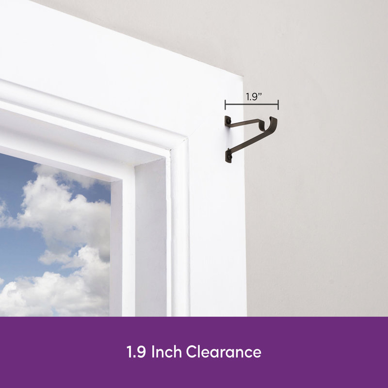 Mounting Bracket Set for 5/8" Diameter Curtain Rods, 1.9" Clearance - Basics by Wayfair™, Bronze