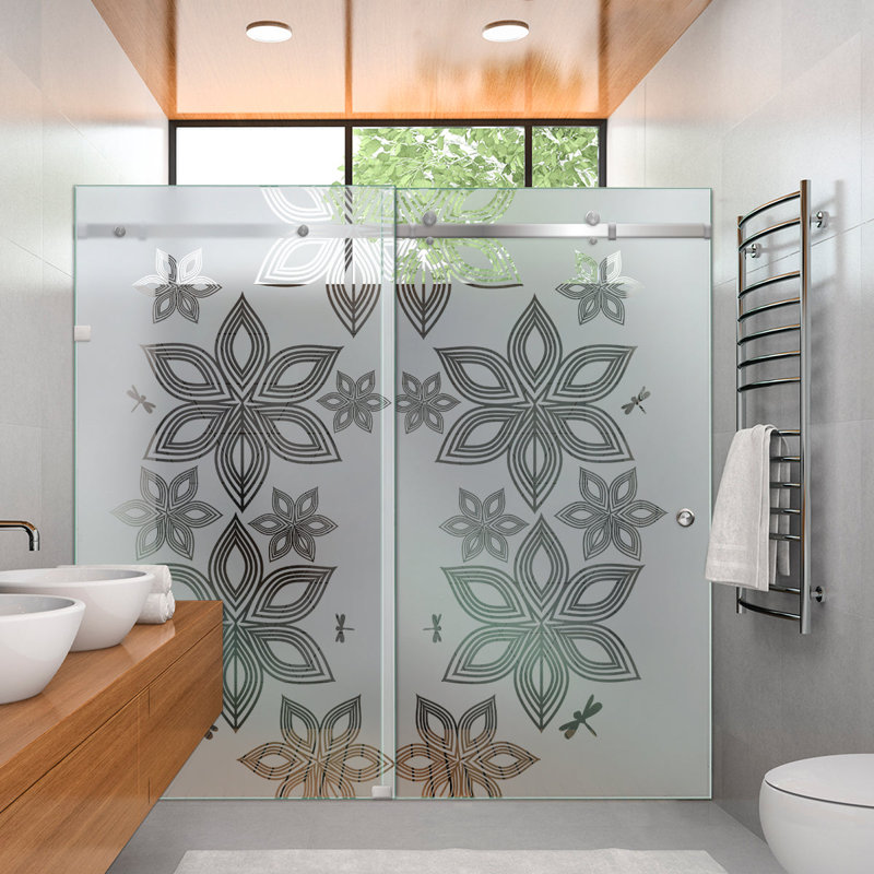 Portes de douche coulissantes en verre l 64 po x H 80 po, Gauche, Semi-privé