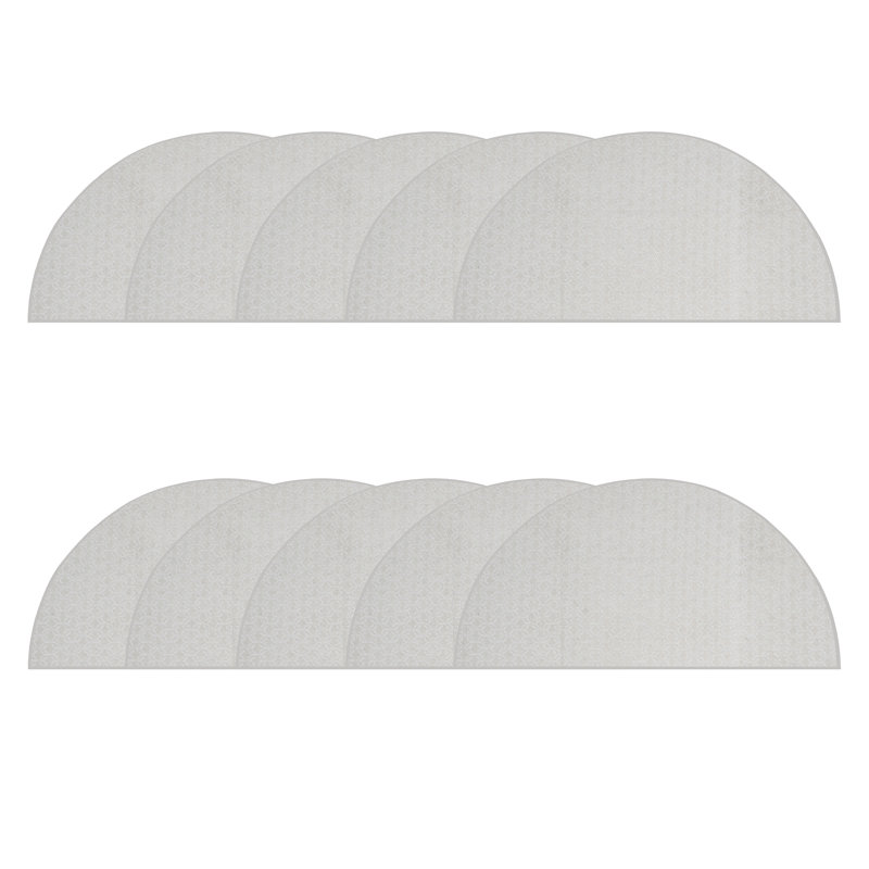Ensemble de tapis géométriques touffetés géométriques ivoire, Demi-cercle 1 pi 6 po x 3 pi