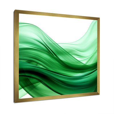 «Green and White Fractal Waves III», reproduction d'art mural
