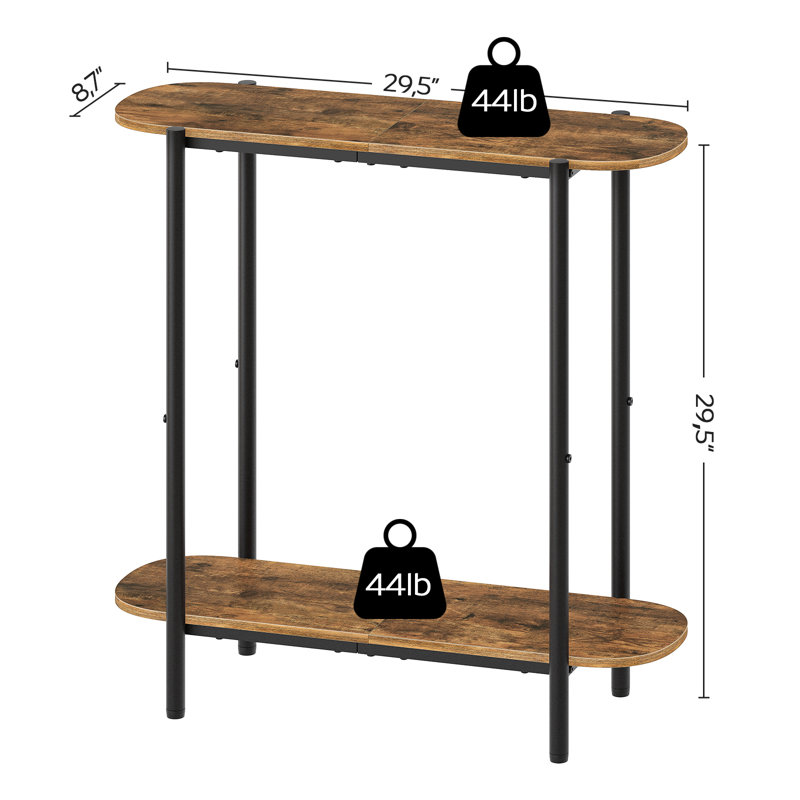 Petite console d'entrée avec tablette de rangement 29,5 po Illona, Brun rustique