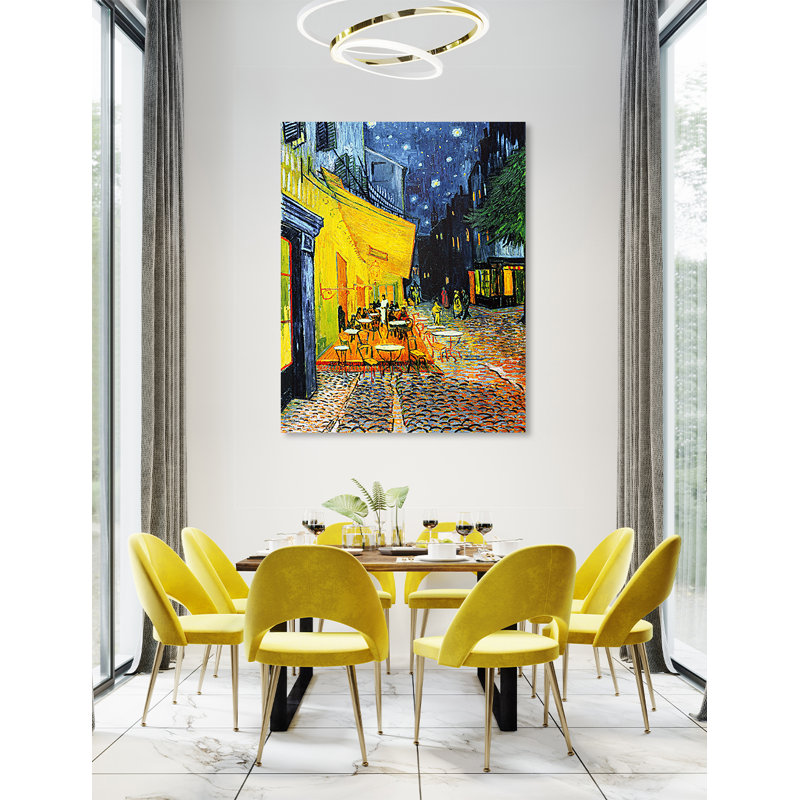 «Café Terrace at Night» par Vincent Van Gogh, reproduction d'art encadrée pour décoration murale, 40" H x 30" W x 1.5" D