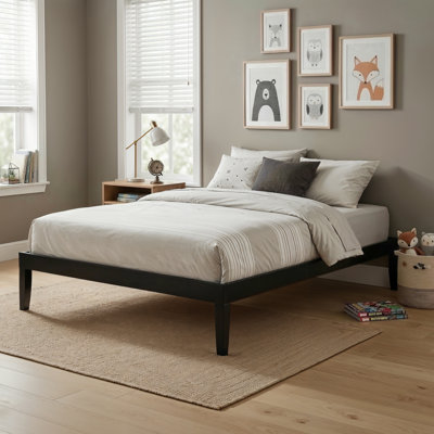 Marialana Contemporary Solid Wood Platform Bed with 13 Support Slats