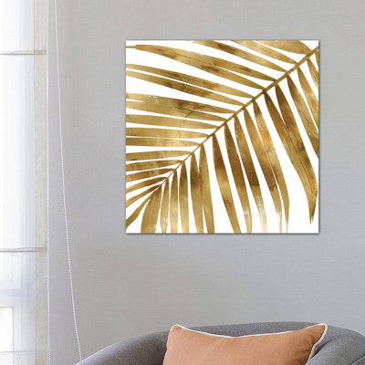Gold Palm, Close-Up I 1 Piece Wrapped Canvas Wall Art