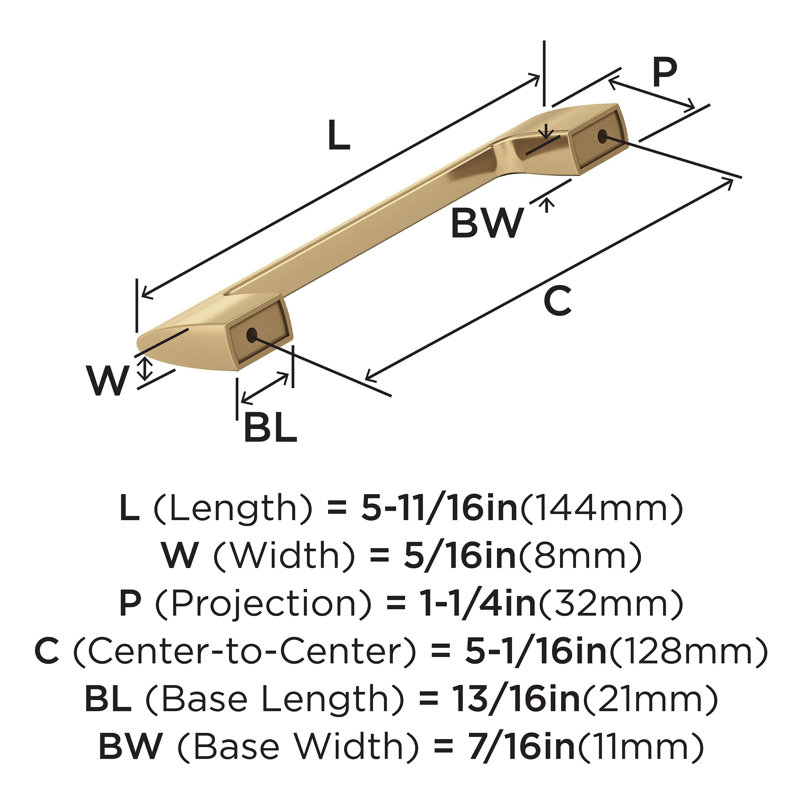 Riva Bar Pull, 5 1/16", Champagne Bronze