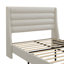 Grand lit plateforme avec tête de lit tapissier et tête de lit grand format, tissu chenille de qualité supérieure, lit plateforme minimaliste moderne sans sommier, assemblage facile, ivoire-2122522186