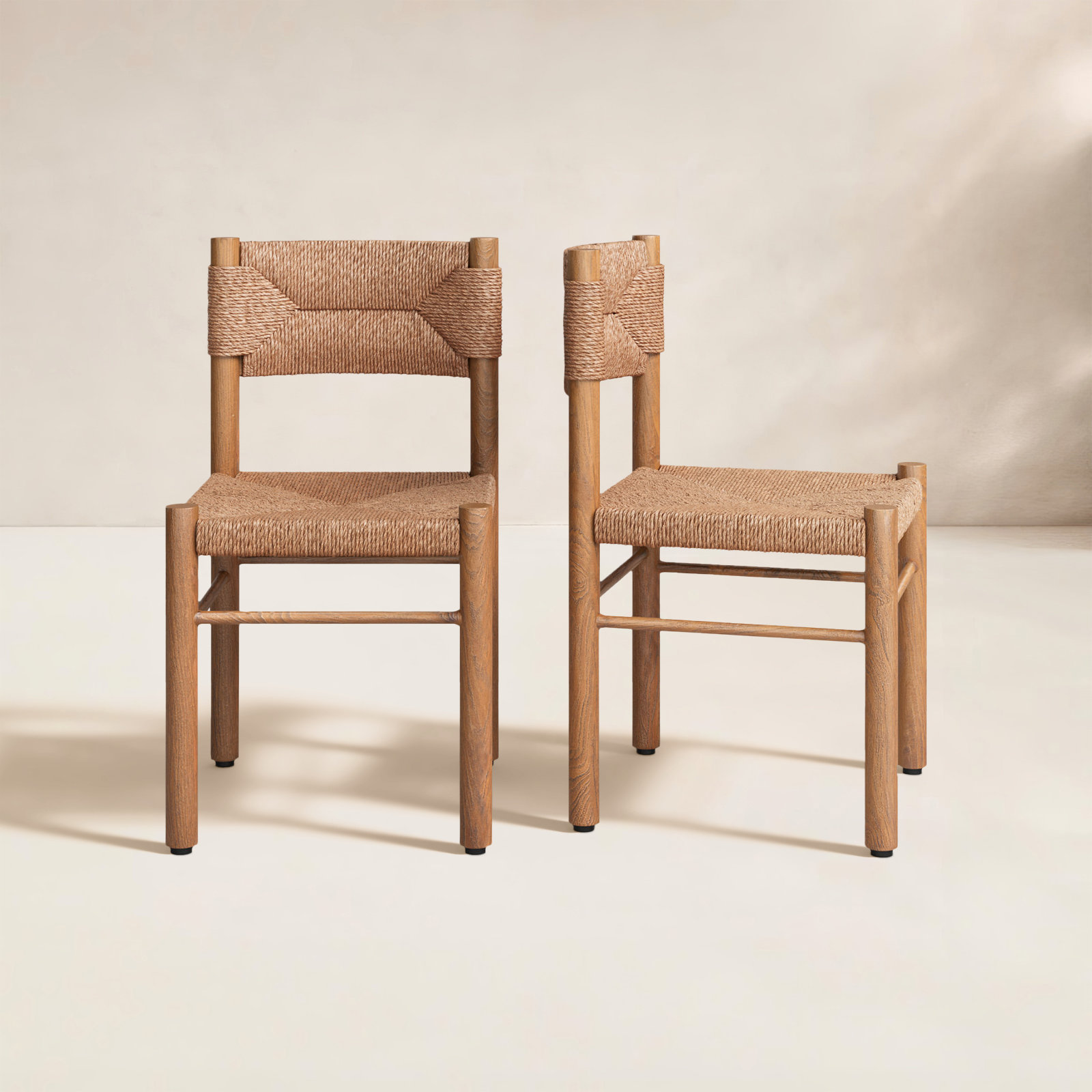 Iska Outdoor Patio Side Chair, Natural