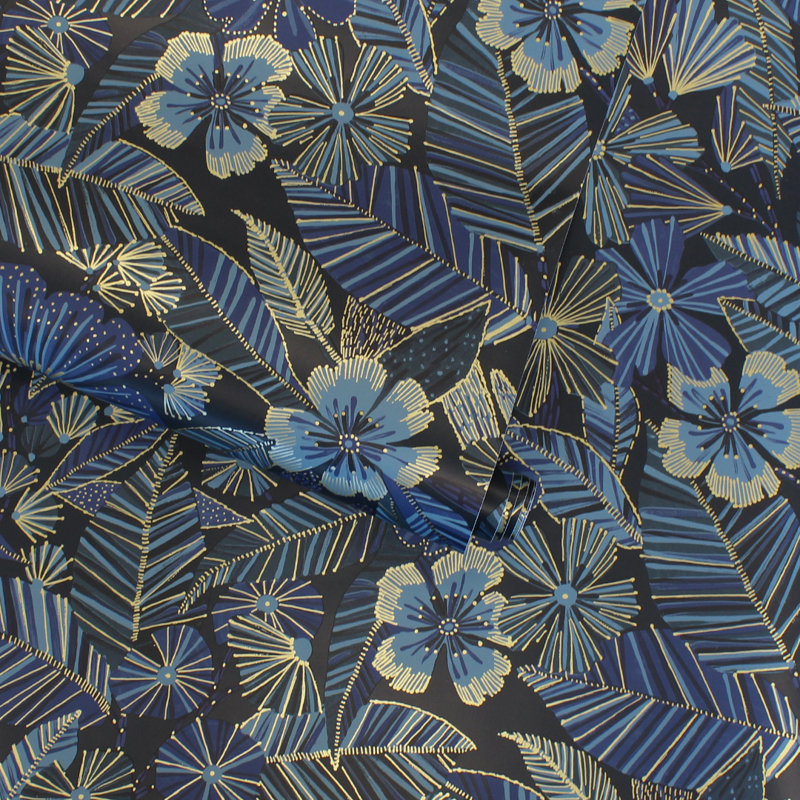 Papier peint adhésif métallique, Bleu magnifique