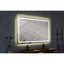 Miroir de salle de bain 60 po x 36 po à DEL avec façade et rétroéclairage, miroir de meuble-lavabo mural, anti-buée, mémoire, 3 couleurs, réglable en continu
