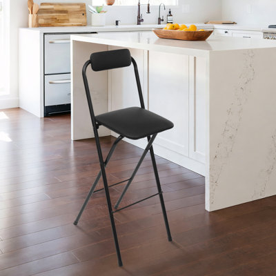 Portable Folding Bar Stool With Backrest Tall (1 Pcs, 29.53Inch)
