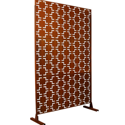 Paravent en métal rouge rouille 76 po x 48 po - pour terrasse, patio, jardin, balcon