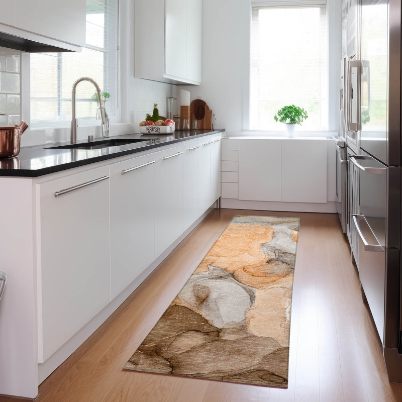 Tapis intérieur / extérieur Alfonzo avec envers antidérapant, Tapis de couloir 2 pi 3 po x 7 pi 6 po