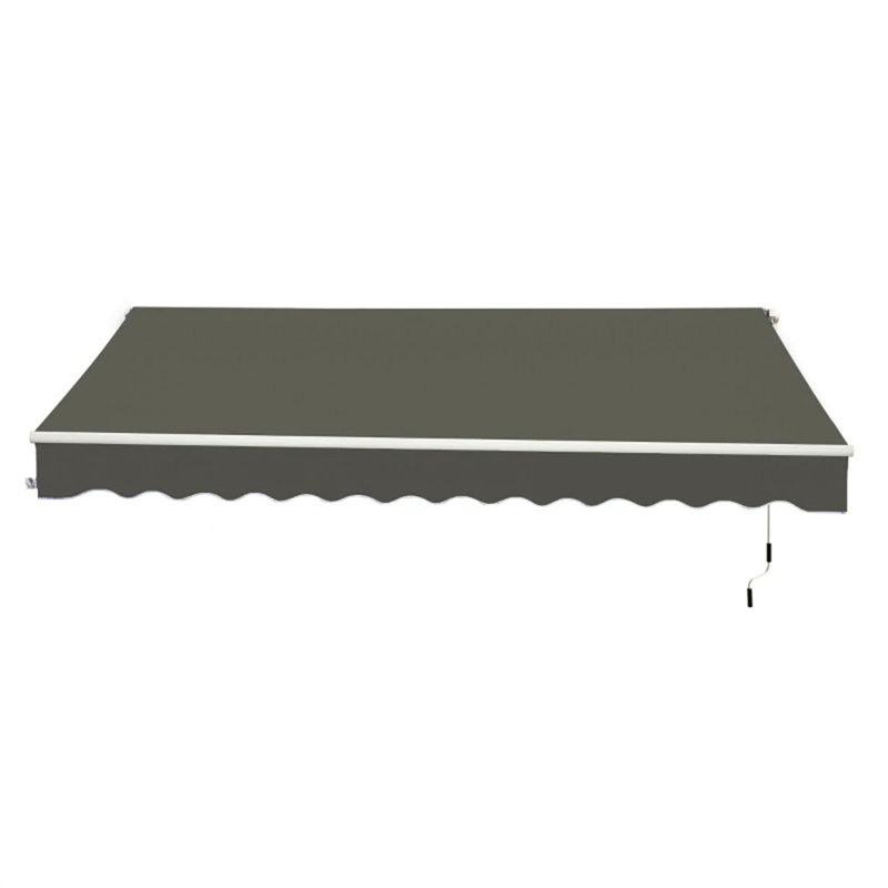 Dakota Fields Polyester Green Cover Retractable Patio Awning, 250 cm W x 200 cm D, Green
