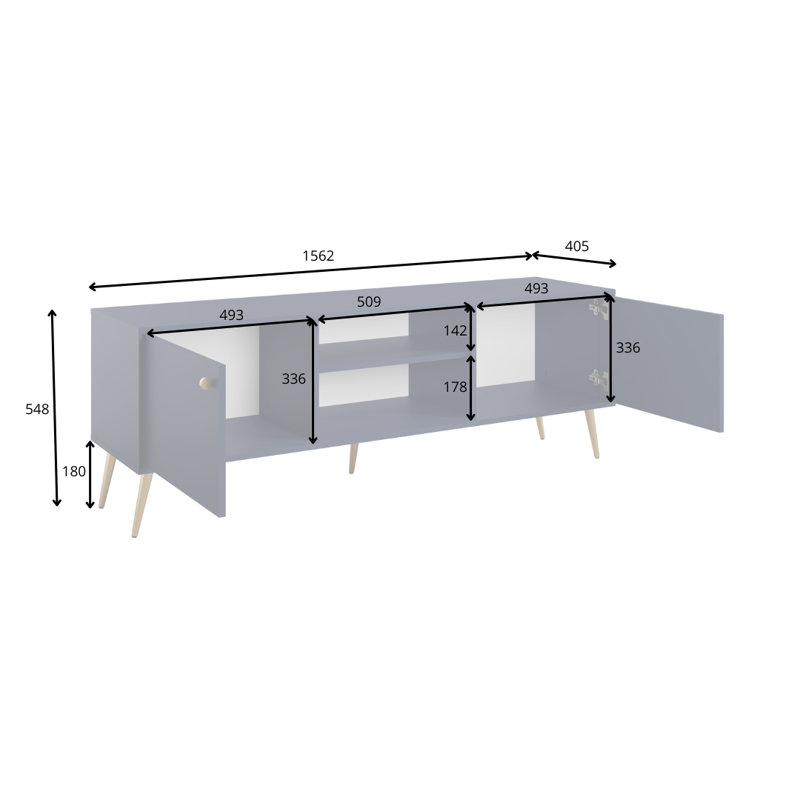 Alafia Unfinished TV Stand for TVs up to 60"