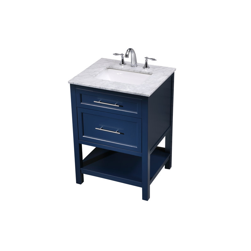 Ensemble de meuble-lavabo simple 25 po Andralyn, Bleu