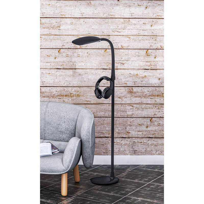 62'' Black LED Task Floor Lamp