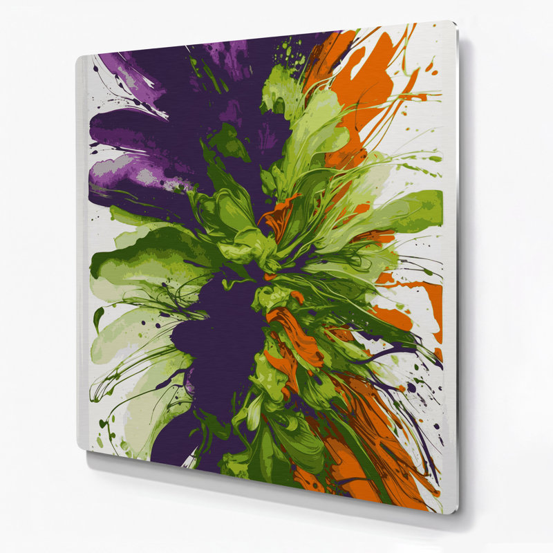 Aquarelle abstraite 58, art mural en métal beige