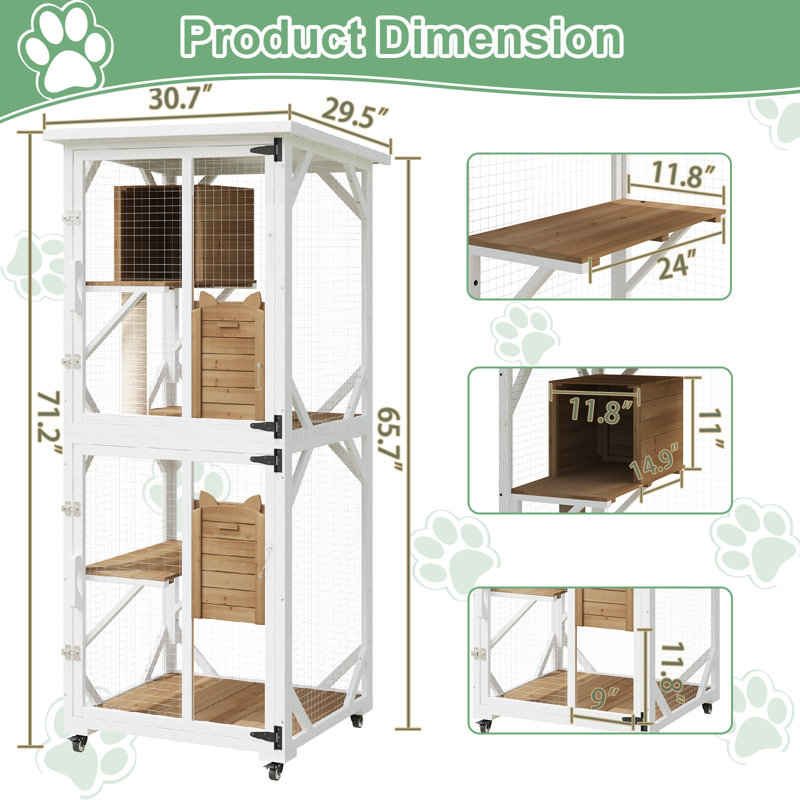 Enceintes d'extérieur pour chats Catio, Blanc