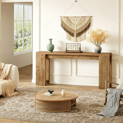 70.9-Inch Long Console Table, Narrow Sofa Table Behind Couch, Farmhouse Entryway Table For Living Room, Hallway, Rustic Brown
