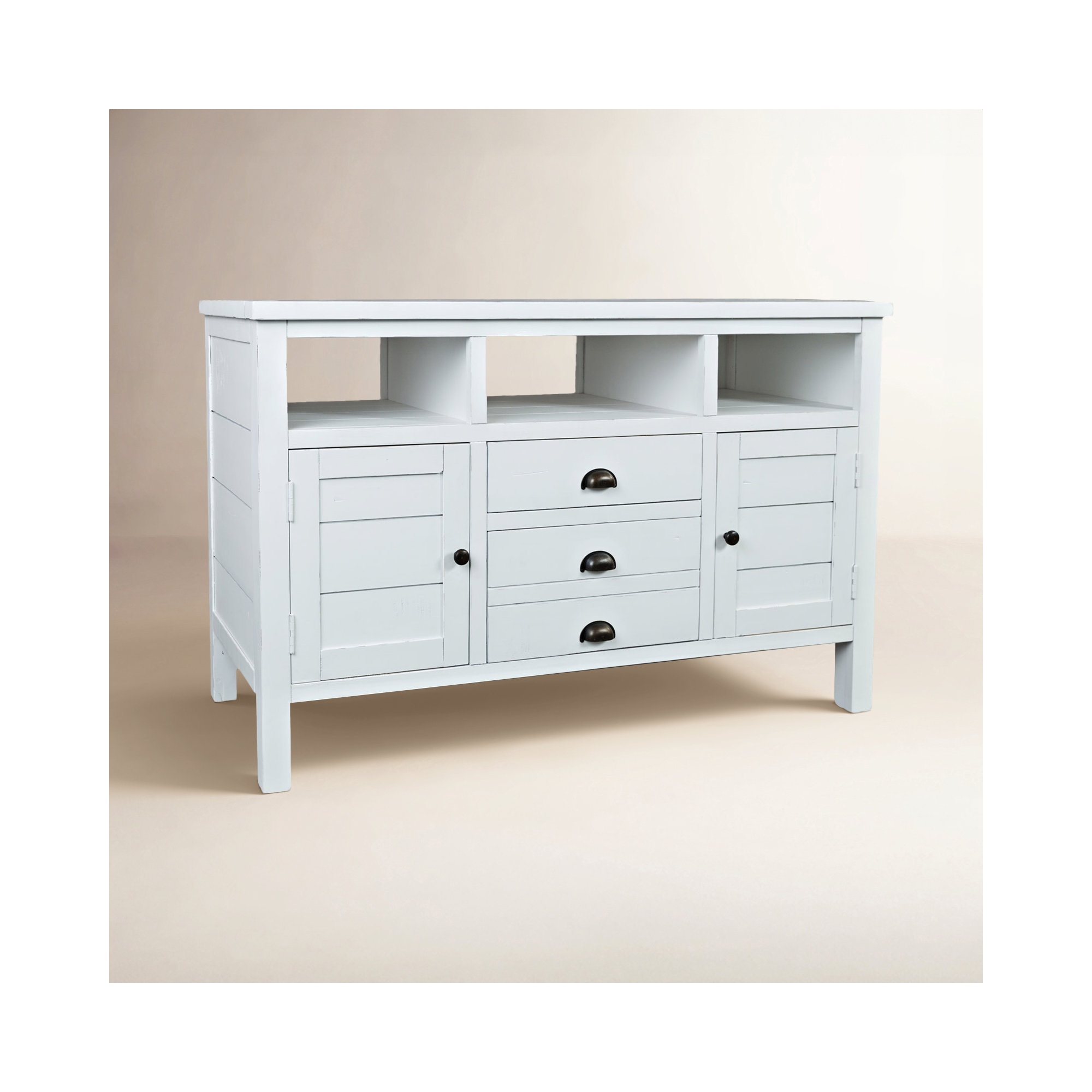 Castile Media Console, 60", Weathered White