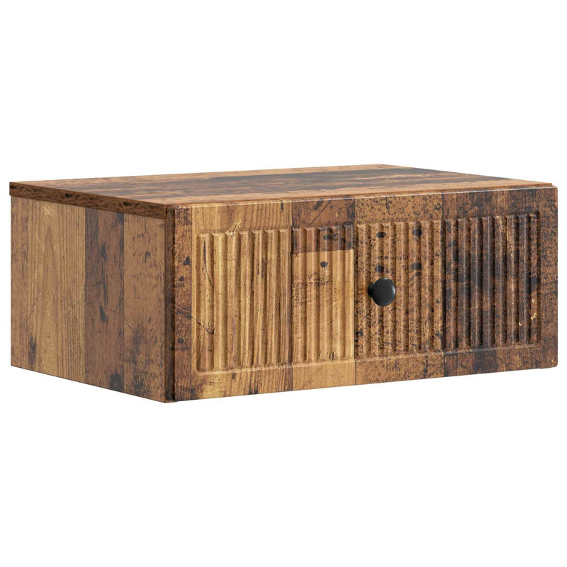 49cm W Manufactured Wood Bedside Table, Old Wood