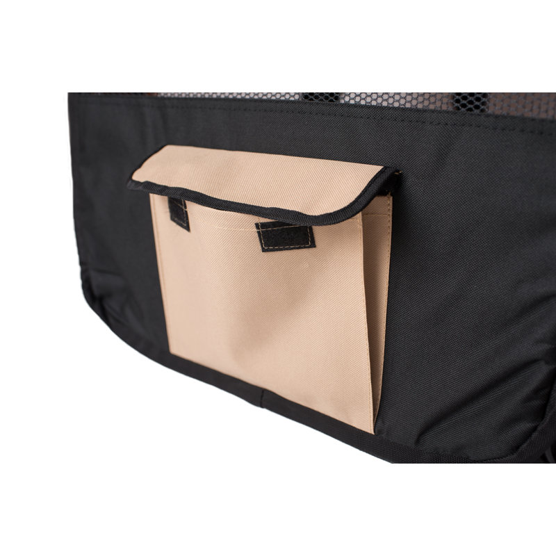 Extra-Large Black and Beige Portable Pet Playpen