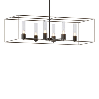 Luminaire suspendu linéaire à 6 lumières pour îlot de cuisine Portico