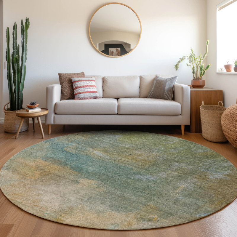 Tapis intérieur / extérieur vert Raffira , 3 pi x 5 pi