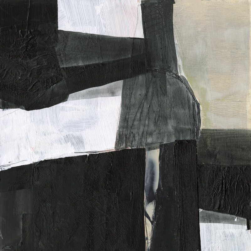 Ébène déconstruit II par Jennifer Goldberger - Peinture, H 12 po x l 12 po, Non, Toile tendue