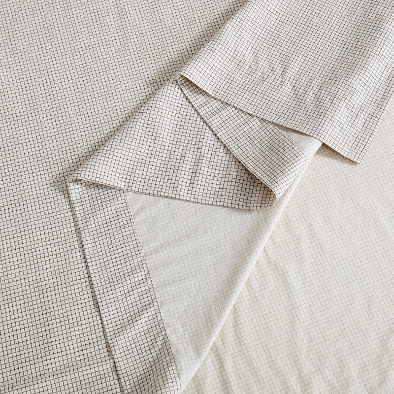 Calvin Klein Washed Cotton Percale Sheet Set, Queen Sheet Set with 2 Pillowcases, Cream