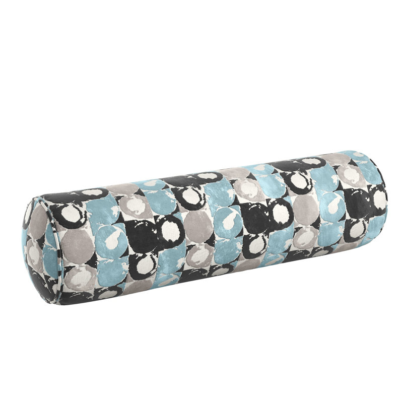 Coussin Birstall, H 9 po x l 48 po, Bleu géométrique