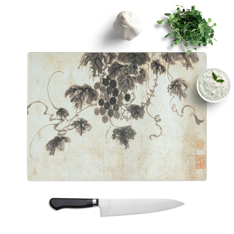 Tempered Glass a Fruit Tree Chopping Board, 39 cm W x 28.5 cm L