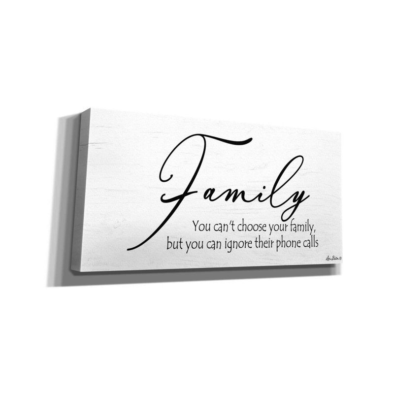 "Almasi Family Calls On Canvas" par Lori Deiter, art textuel, H 12 po x l 24 po x P 0,75 po