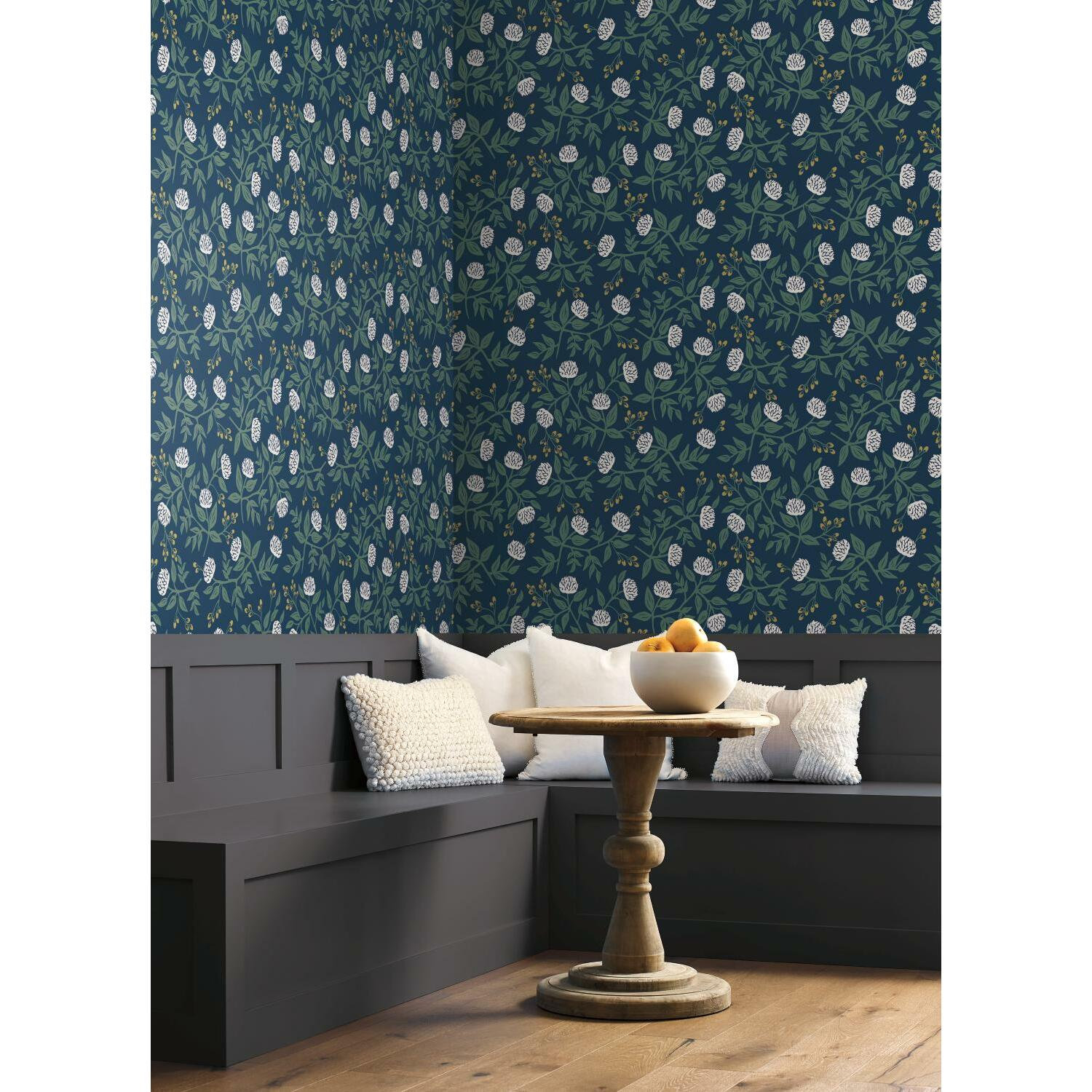 Rifle Paper Co. Peonies Wallpaper Roll, Navy