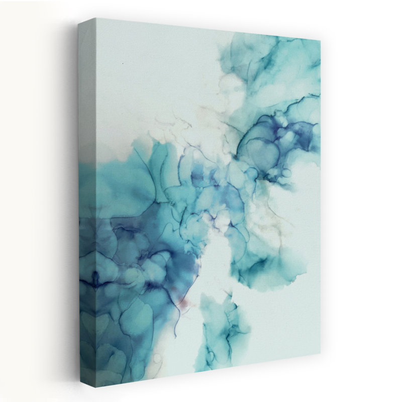 Eau bleue abstraite, art contemporain, H 24 po x l 16 po