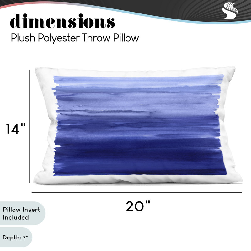 Coussin décoratif bleu Oceanic Ombre, Dégradé bleu, Rectangle H 20 po x l 14 po