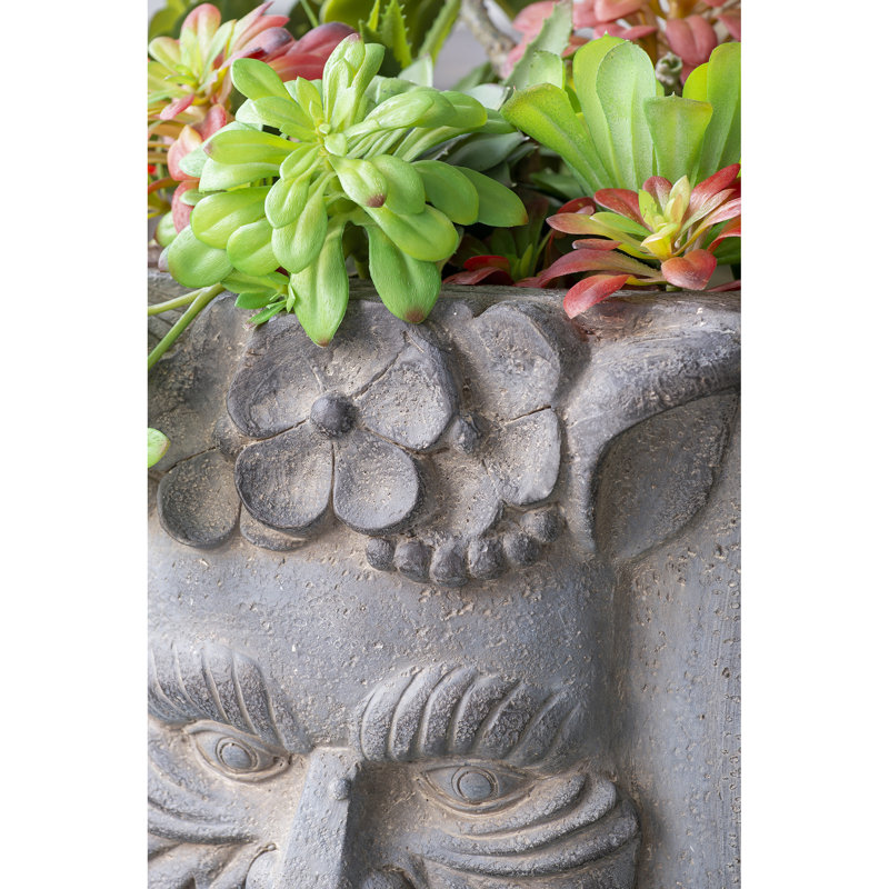 Statue grecque 11,4 "x 13" 22,4 "avec pieds - Oxyde de magnésium gris pour l'entrée