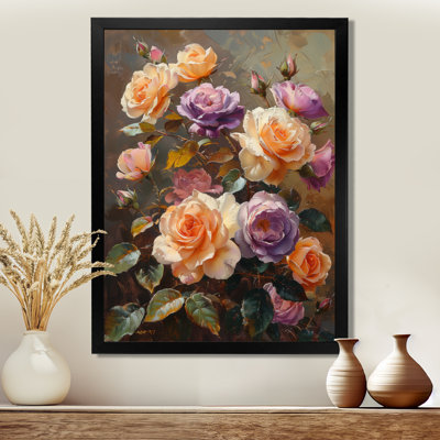 Orange Purple Roses Regal Beauty I - Roses Wall Art Print