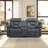 Kyrene 80.7" Wide Modern Manual Reclining Loveseat Sofa With Center Console, Metal Cup Holders & Storage - Plush Fabric Theater Seating (Set Of 2)-123333312